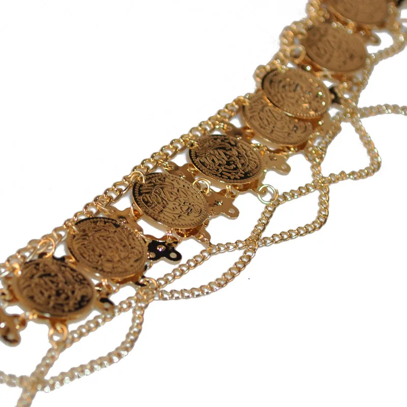 Big coin design belly dance waist chain belt charm waist jewelry characteristic Egyptian waist chain hot push explosion