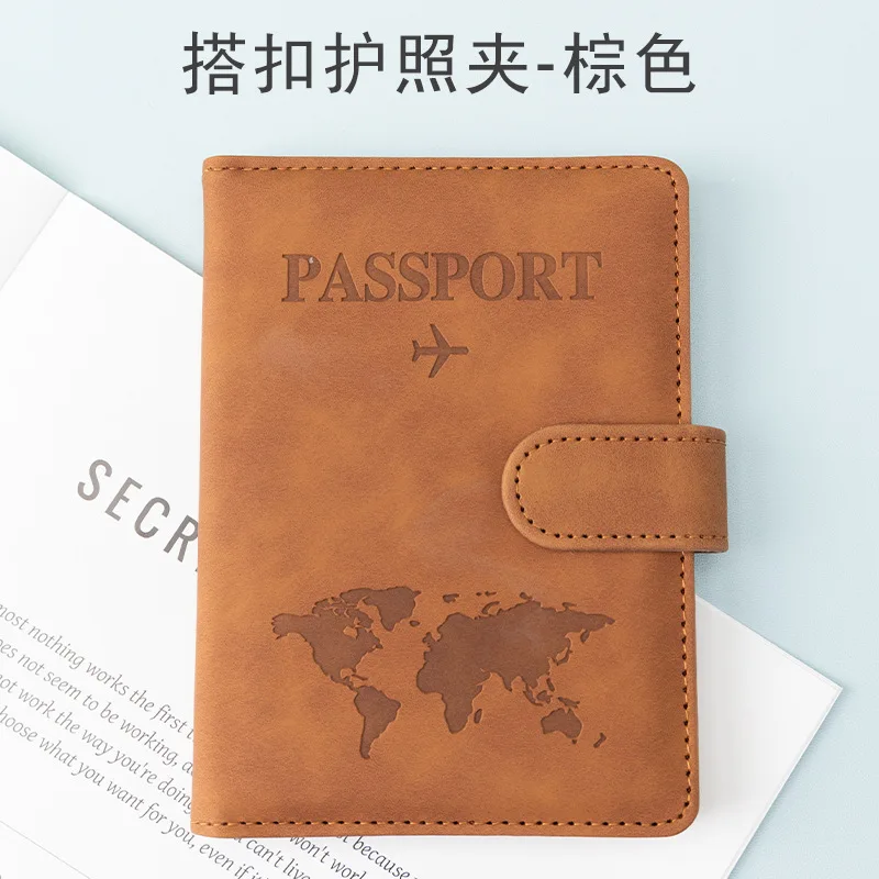 Funda para pasaporte con mapa de moda, protección de bloqueo Rfid, billetera de viaje, tarjetero de identificación de crédito, funda para pasaportes