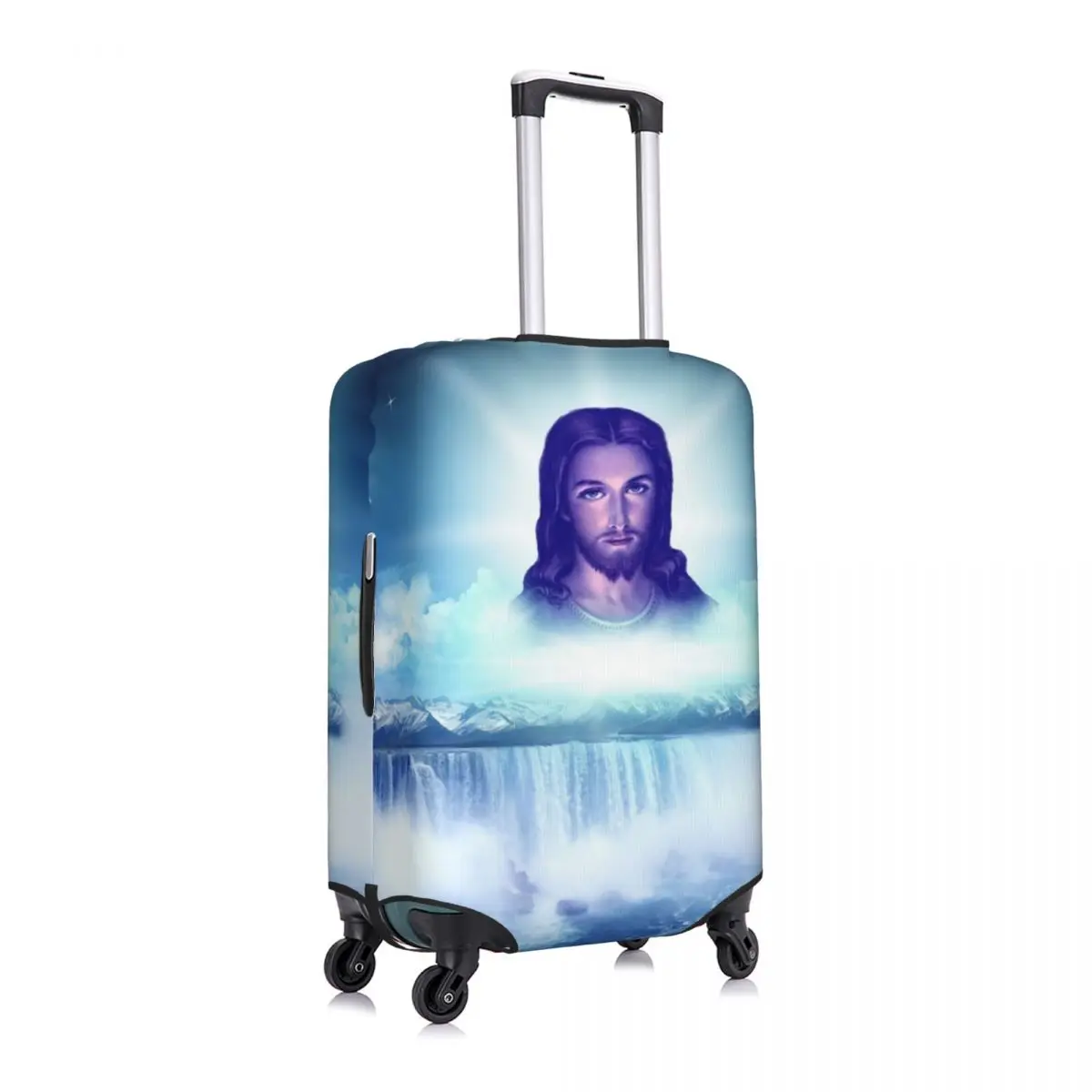 Custom Savior Jesus Christ Travel Luggage Cover Dust Proof Christian God Suitcase Cover Protector Fit 18-32 Inch