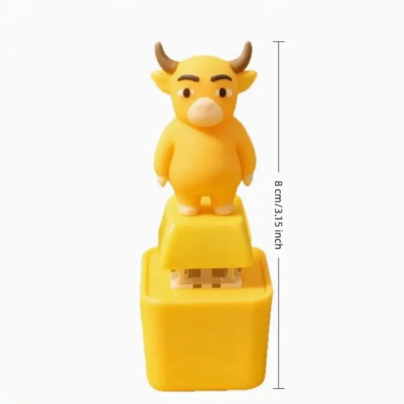 1 Stück Cartoon-Kuh-Lampen-Taschenanhänger Tier-Stimm-Schlüsselanhänger Anti-Stress-Clicker Schlüsselring Hängender Fingerknopf Entspannungsgeschenk – Detail 7