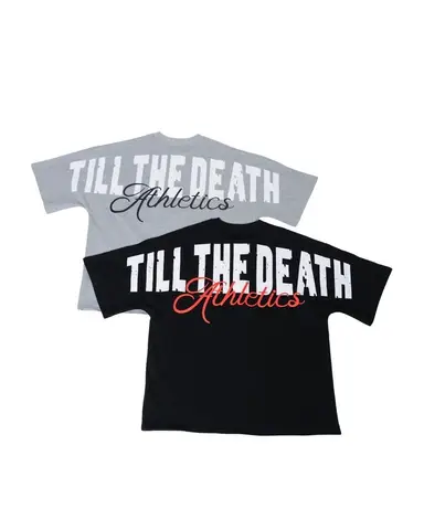 TILL THE DEATH Shirt TTD Athletics Oversized Tee in Black US SIZE Shirt Powerwing Shirt