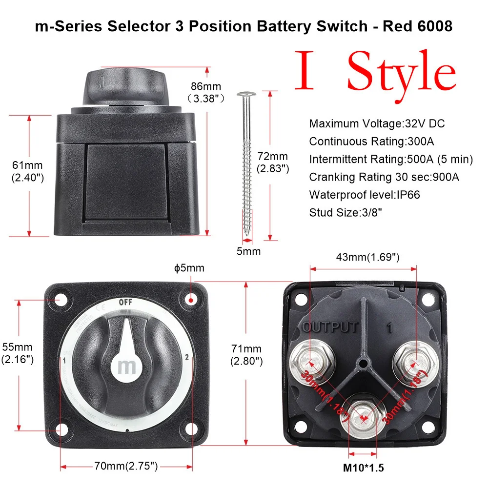 2 3 4 Positionen Massenschalter für 12V Batterie, 12V Batterietrenner, Kupplung, Drehschalter für Wohnmobil, LKW, Boot, 300tdi – Detail 9