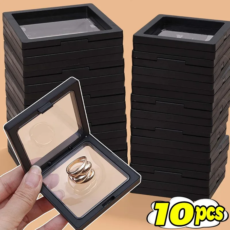 Vitrina Flotante 3D para Joyería, Marco de Exhibición con Película Transparente, Caja de Almacenamiento para Monedas y Anillos, Soporte de Exhibición Reutilizable y Protector