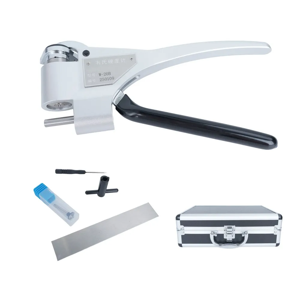 Handheld Aluminum Alloy Copper Metal Hardness Gauge, W-20B Portable Webster Hardness Tester, Non-Destructive Hardness