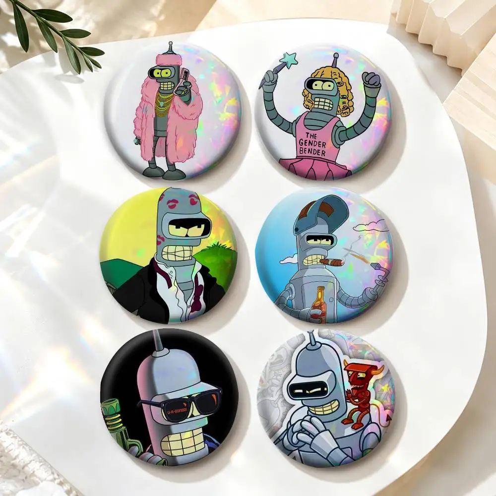Cartoon B-Bender  Badges Creative Tinplate Button PinsBrooch Badge Clothes Backpack