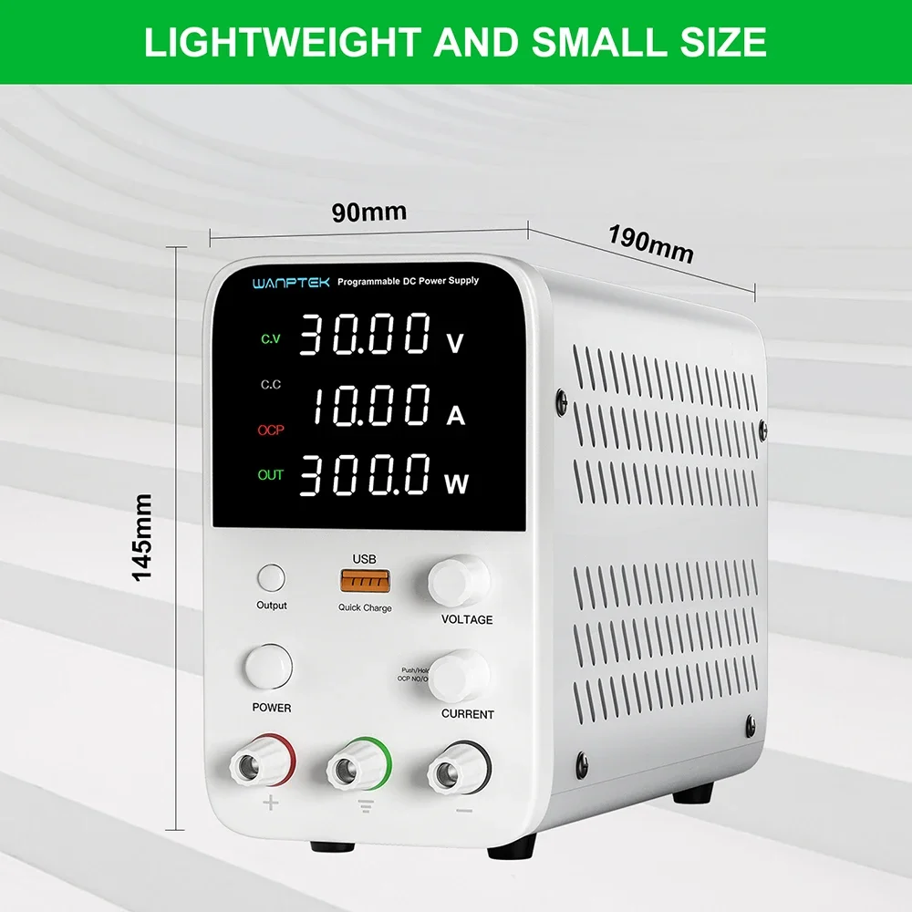 WANPTEK Lab DC Power Supply 30V 10A, Encoder Adjustment Adjustable Stabilized Power Source Switch, 60V 5A 120V 3A 160V 2A, PC Connect - Image 4