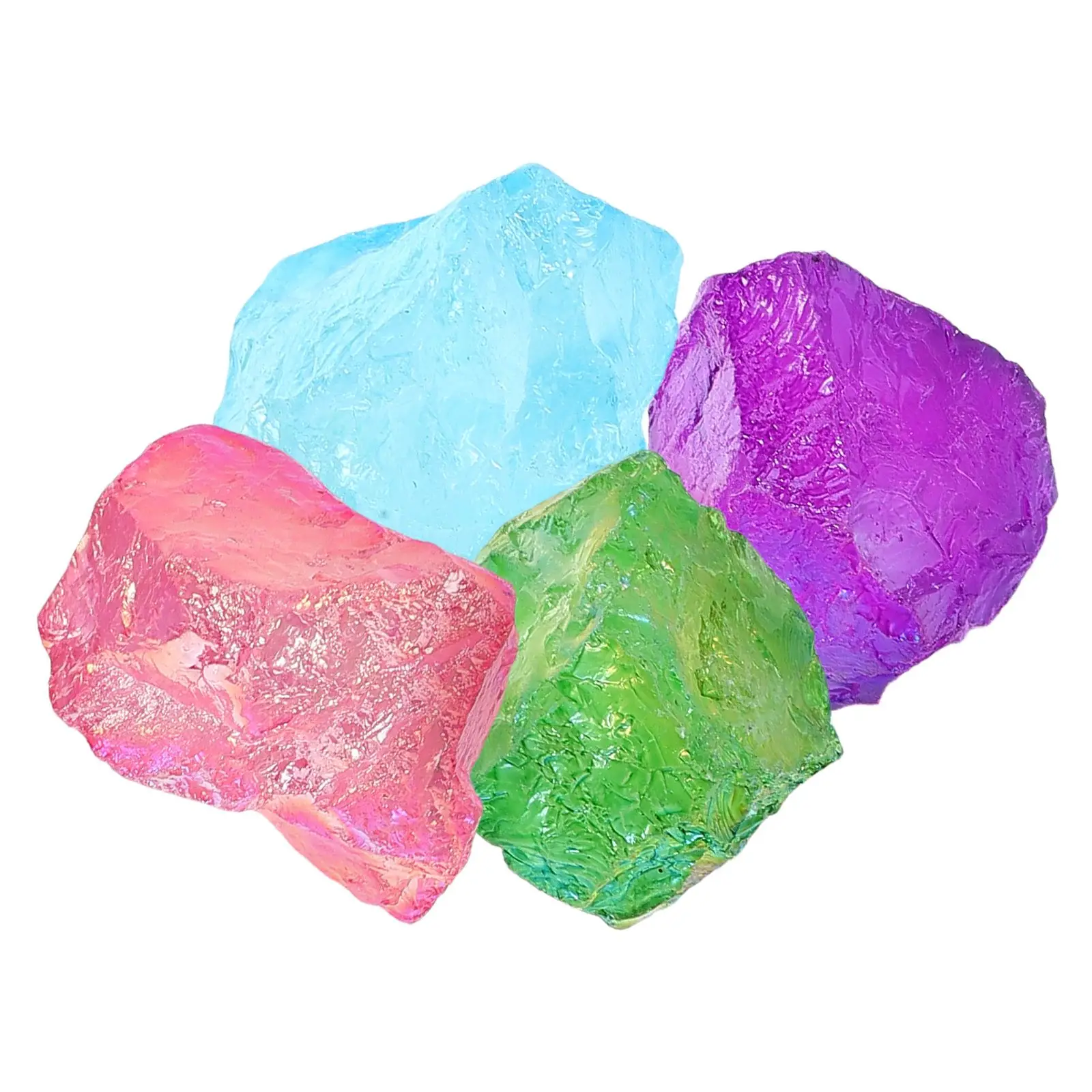 4 Pcs Crystal Rough Stones Electroplated Colorful Natural Aroma Diffuser Fish Tank Decor Chakra Stones