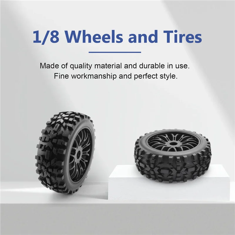 

WOWFU-4Pc RC Buggy Wheels And Tyres With Hex 17Mm Wheels Rims 1/8 Scale Off-Road Car For 1:8 RC On-Road Buggy Car