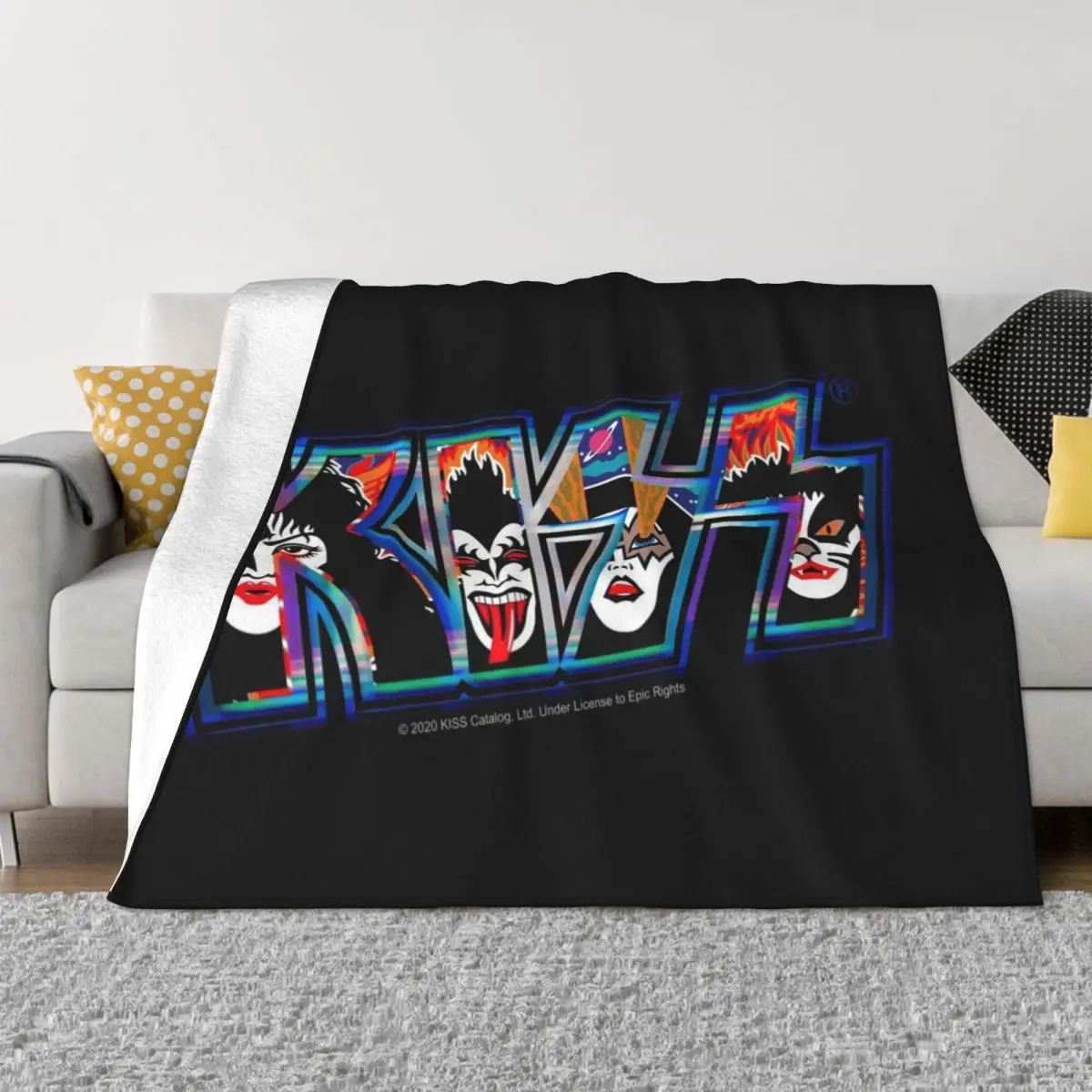 

KISS  rock music band - Rock and Roll Over Style 1 Throw Blanket Luxury Thicken Blanket Retro Blankets Bed covers