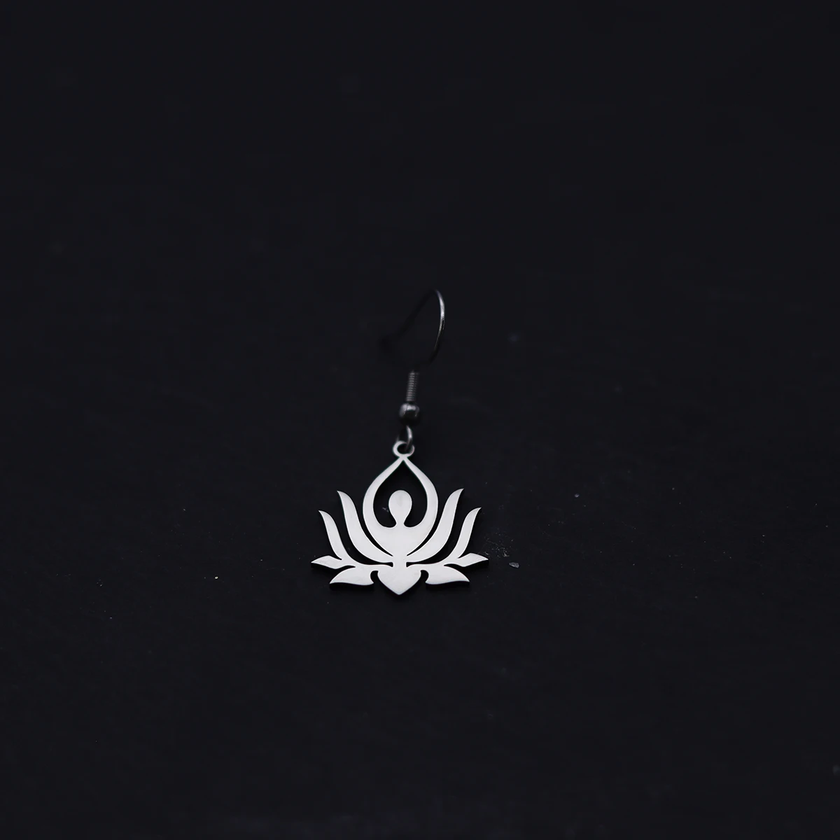 Chandler Women's Lotus Zen Human Earrings - Stainless Steel Elegant Openwork Dangle Jewelry for Daily & Party Gift