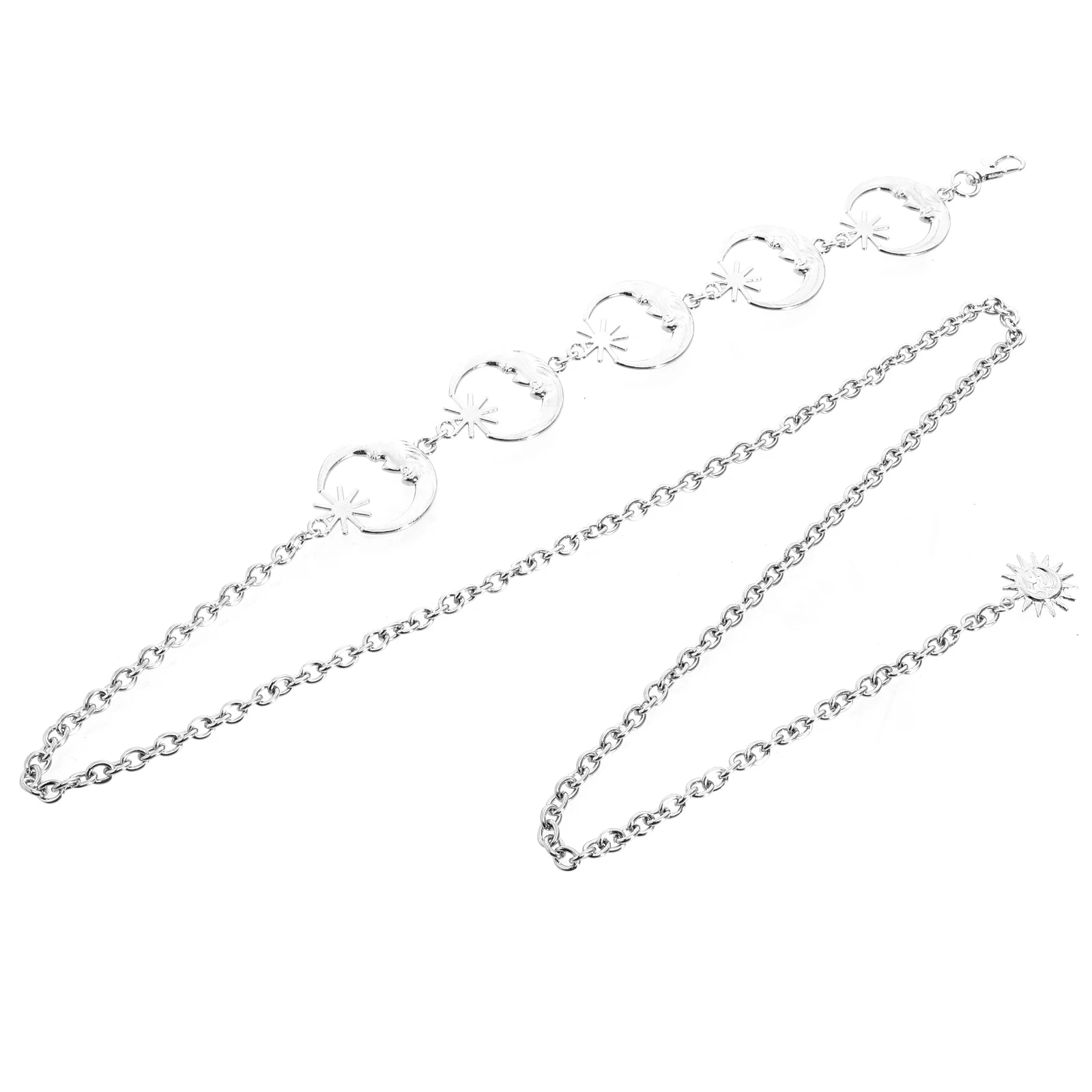 

Metal Waist Chain Belts With Star Moon Charms Durable Elegant Design Fade Resistant Decorative Body Chain For Night Club Party