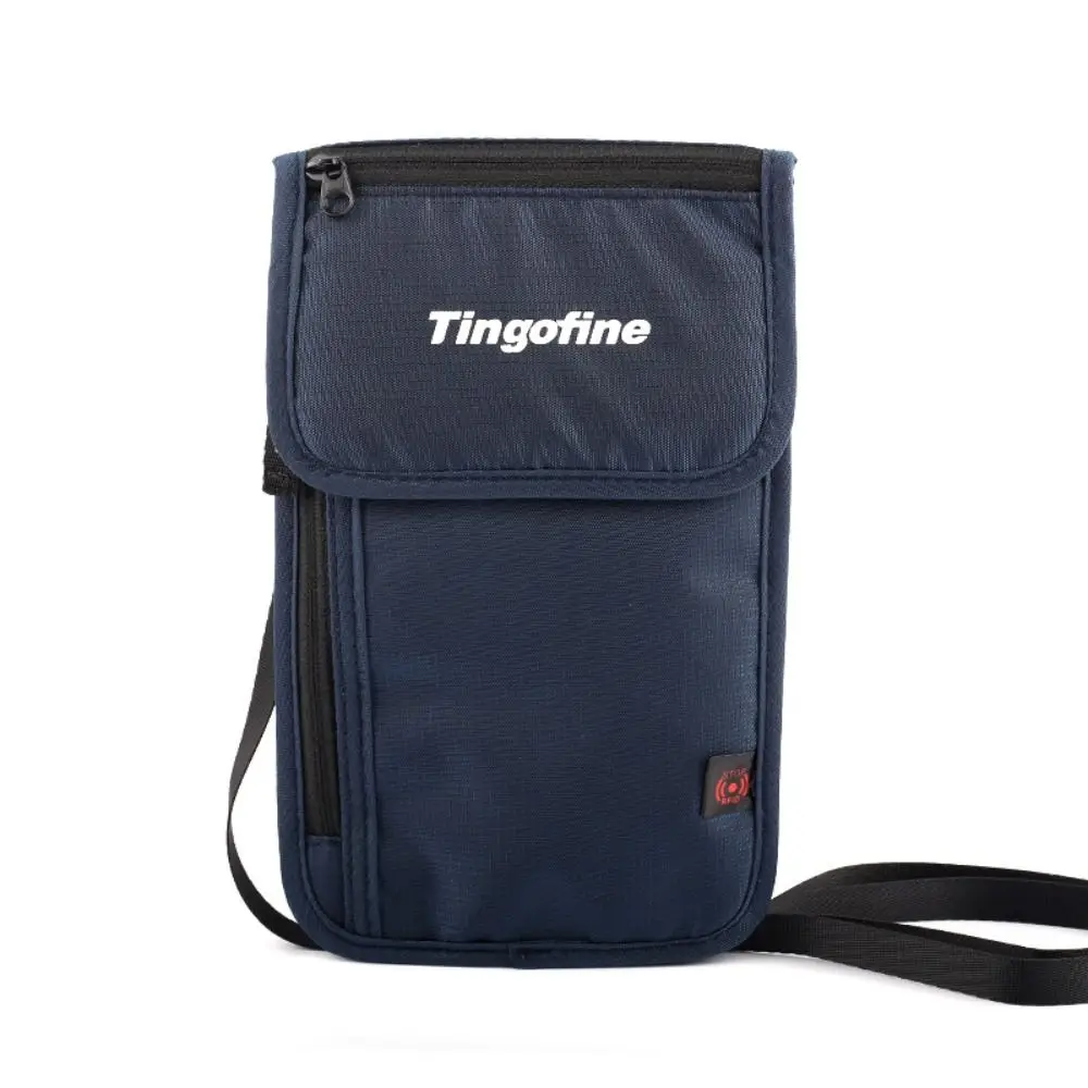 Anti-Theft Travel Document Card Bag Waterproof Nylon Travel Neck Wallet Portable Adjustable Document Case Credit Card