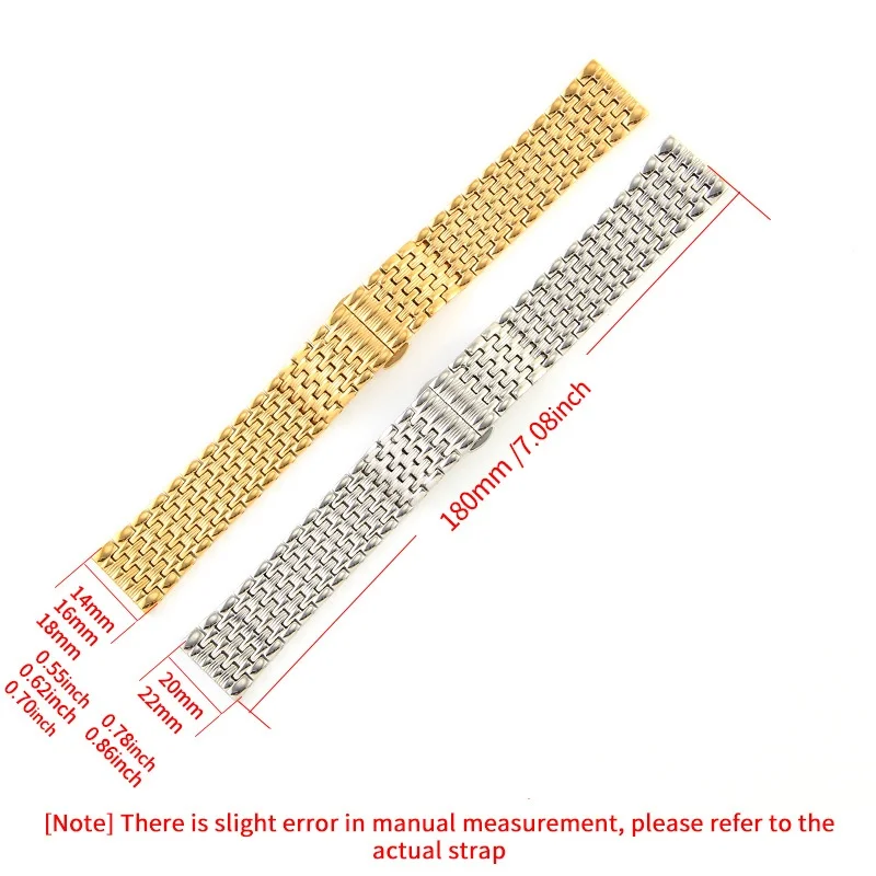14mm 16mm 18mm 20mm 22mm High Quality Ultra Thin Stainless Steel Watch Strap for Universal Waterproof Watch Band Accessories