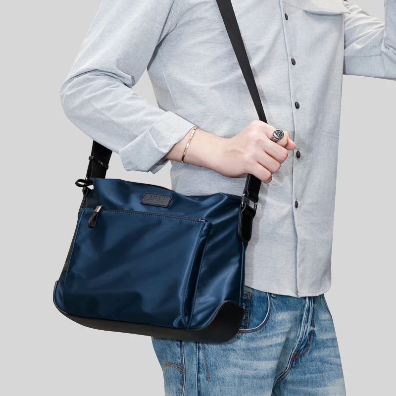 Imagem -02 - Bjiax Bolsa de Ombro de Couro Mochila Tiracolo Casual Pano Oxford Bolsa Mensageiro de Lona Masculina Verão Nova