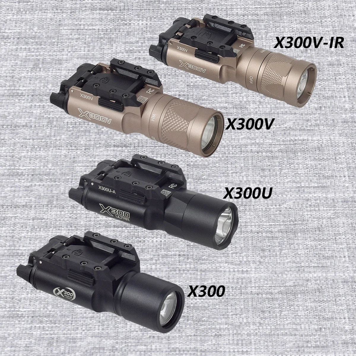 전술 SureFire 로고 X300 울트라 X300V X300V-IR 무기 총 손전등, 글록 17 라이트, 이중 기능 압력 스위치 포함