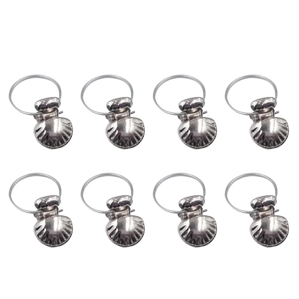 

8pcs Curtain Clips Sliver Hooks Steel Clamps Stainless Shell Household Decorative Black Plated Smooth Glossy Universal 3 8cm