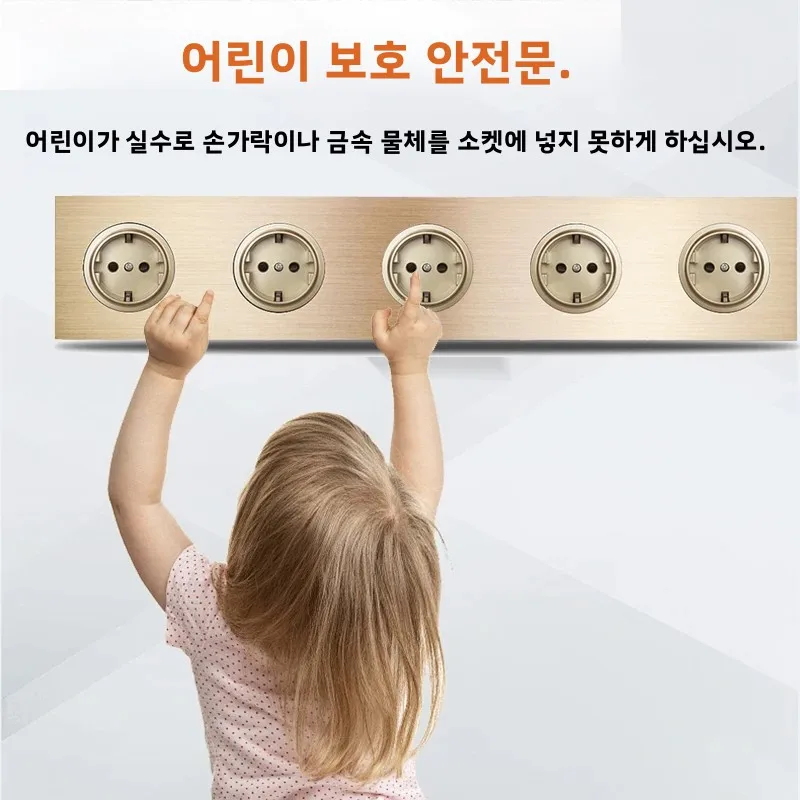 Wallpad Gold Wall Light Switch with Round LED Night Light Button 1 2 3 4 Gang Brushed Aluminum Metal Panel, Dimmer Switch