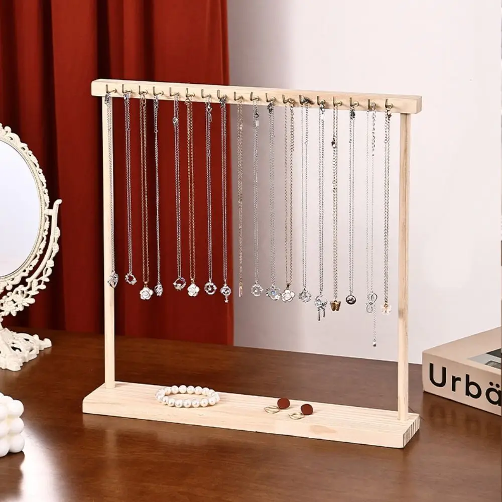 المحمولة الخشب قلادة حامل 12 /18 هوك قلادة رائعة معلقة رف أساور عرض مجوهرات حامل المجوهرات مخزن #2