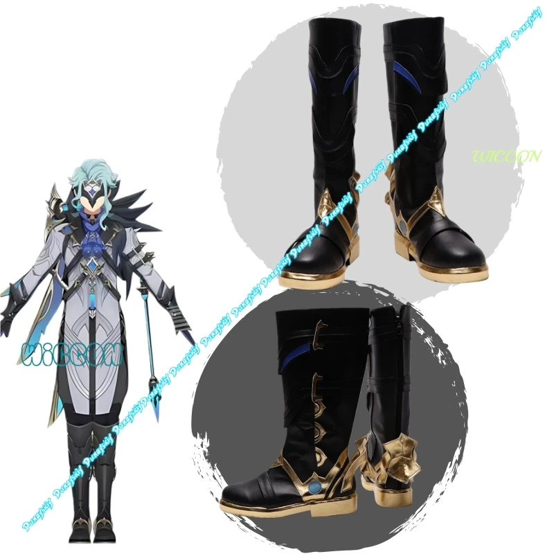 

Game Genshin Impact Fatui Harbingers Doctor Dottore Boots Cosplay Shoes Boots Long Boots Halloween PU Character Party