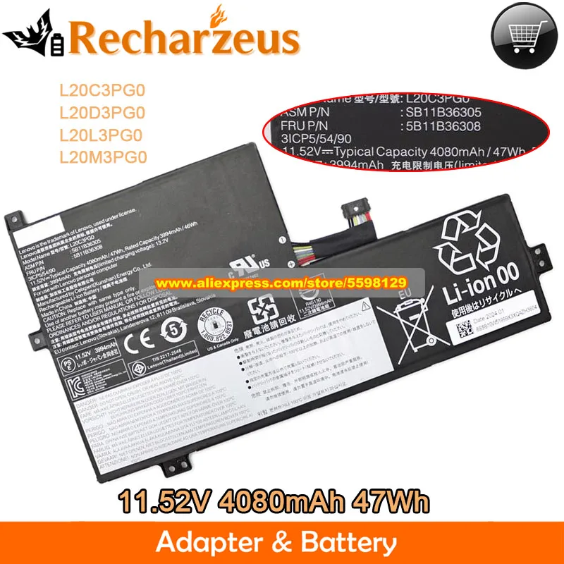 

Genuine L20C3PG0 Battery L20D3PG0 L20L3PG0 L20M3PG0 for Lenovo 100e Chromebook Gen 3 100w Gen 3(AMD) 300w Gen 3 82J1 500w Gen 3