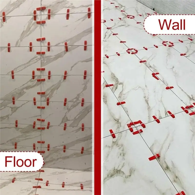 AB34-Reusable Wedges(200), 1/8 Inch, Tile Leveling System Kit With Plier& 300 Clips For Floor Wall Tiles