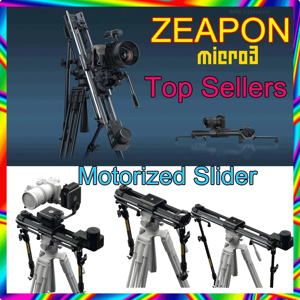 ZEAPON Micro 3 E500 E700 E1000 M500 M700 M1000 Motorized Slider DSLR Camera Video Double Distance Portable Slider PS-E1，PD-E1