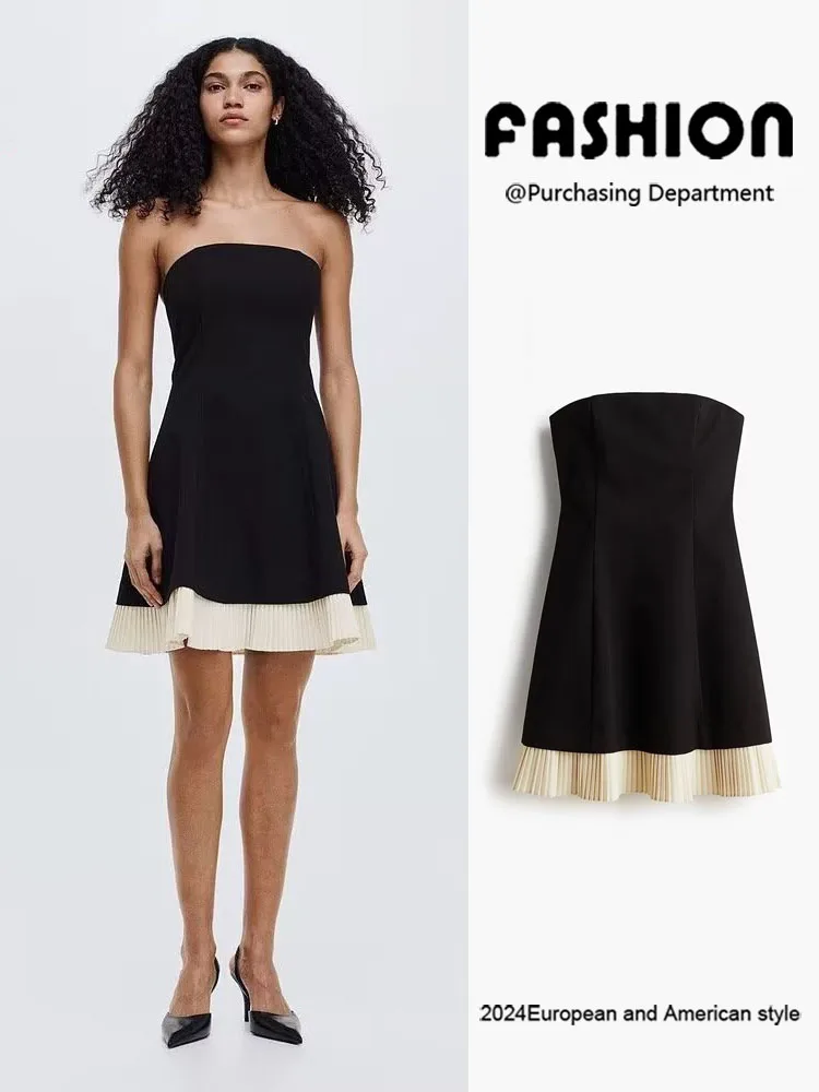 

Модное зимнее женское вечернее платье с цветовыми блоками, приталенное, с завышенной талией, новинка