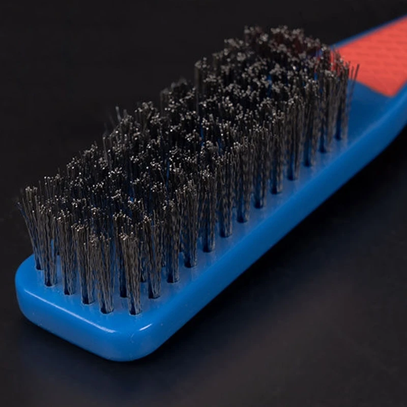 Q2Q4 Ergonomic Steel Wire Brush With Silicone Grip For Cleaning Car Wheel Grimy Areas