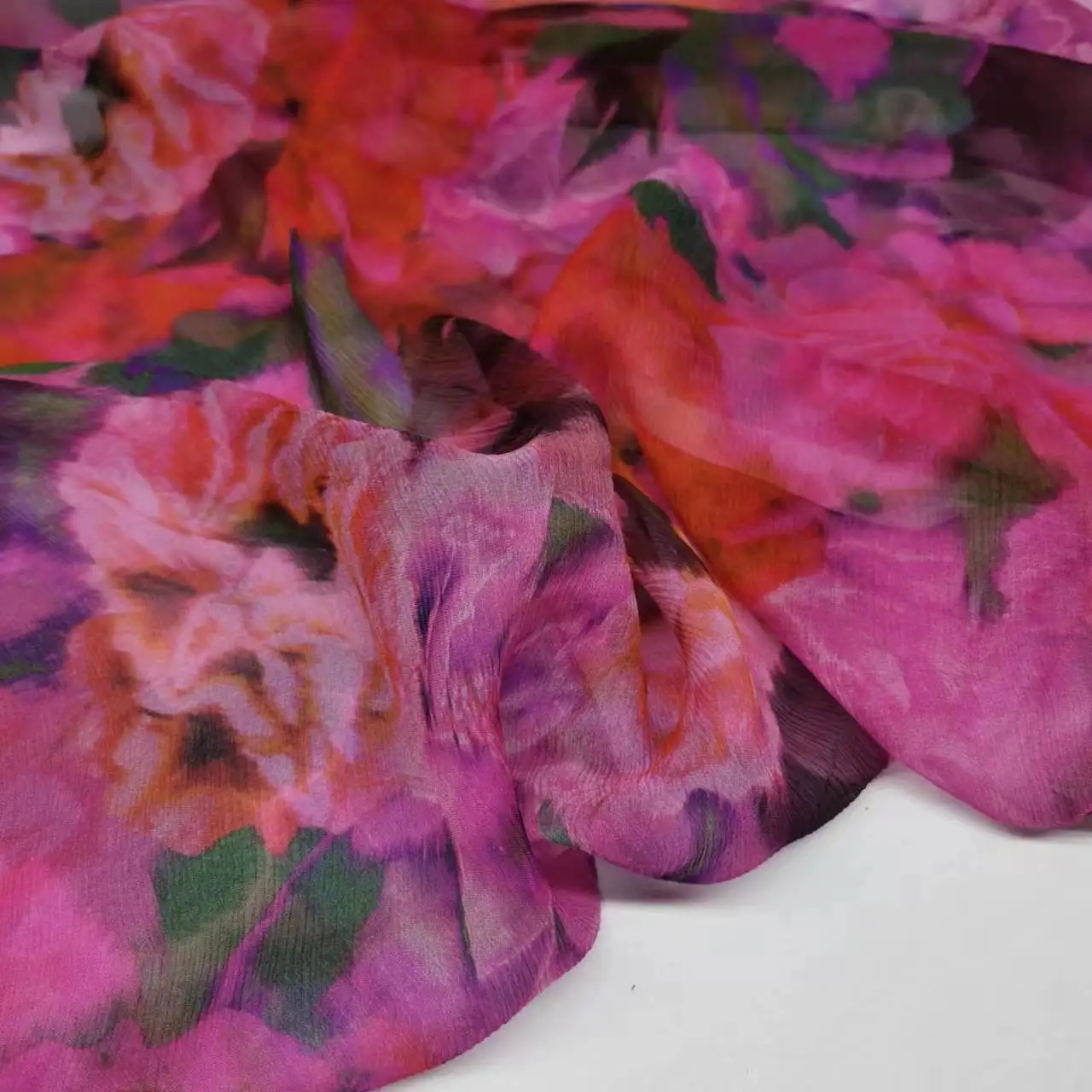 On Sale Summer Pure Silk Crepe Soft Big Flower Breathable DIY Tissue