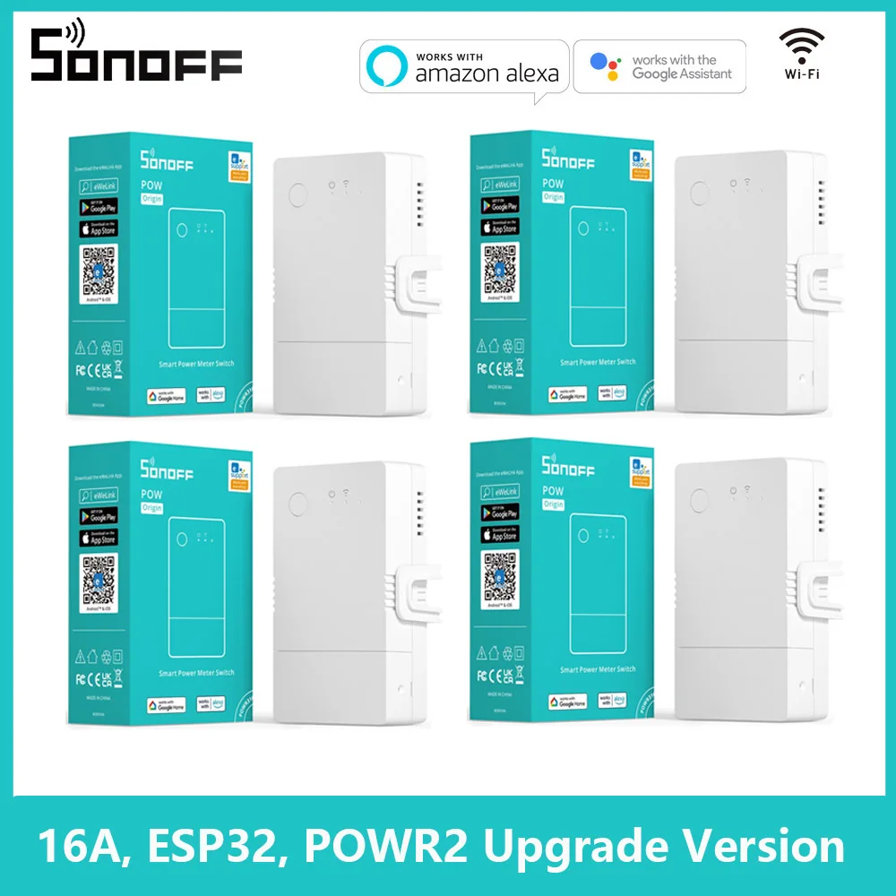 SONOFF POW Origin Powr316 interruptor medidor de potencia inteligente 16A Wifi interruptor inteligente remoto con aplicación eWelink Alexa Google Home