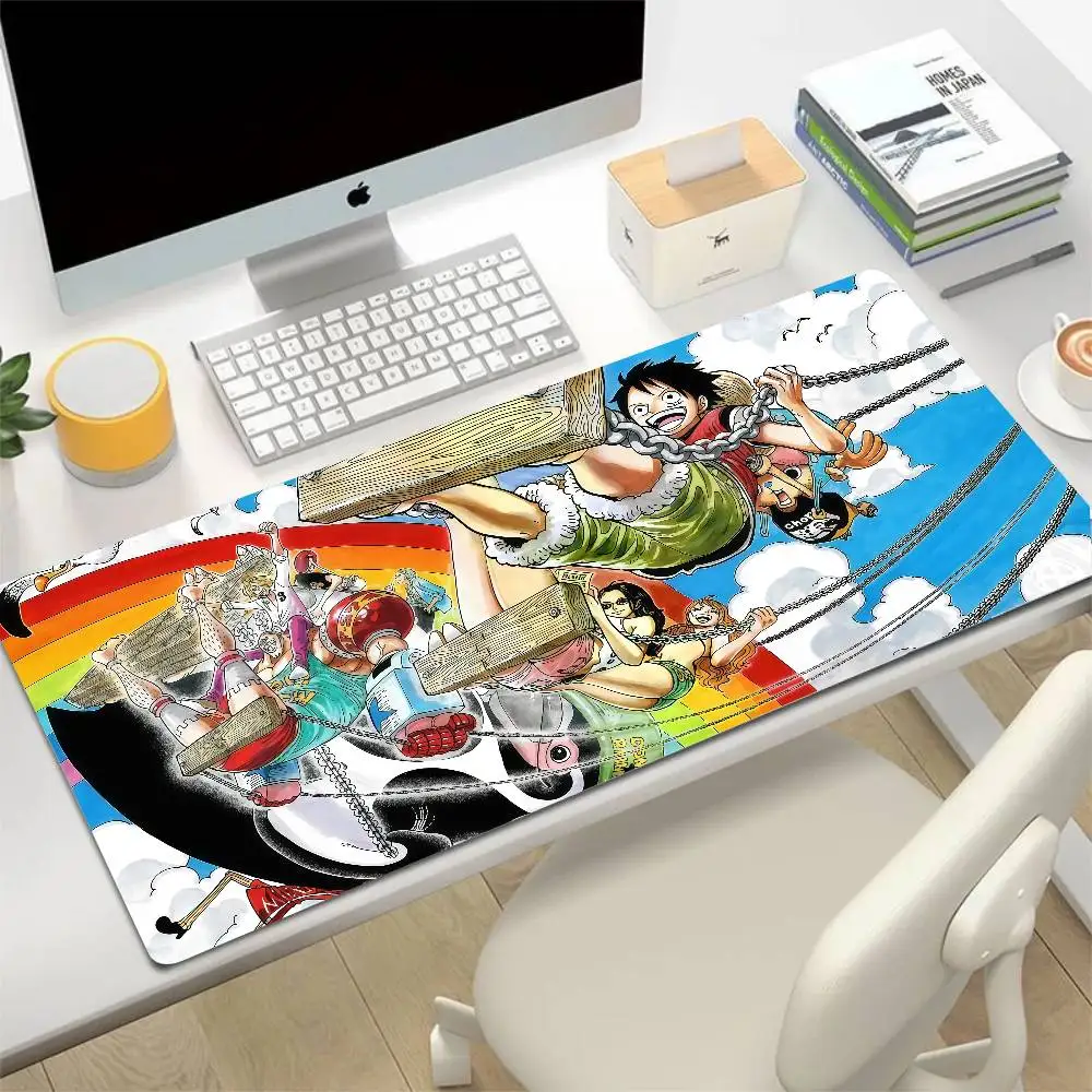 One Piece Straw Hat Pirates Gaming Mouse Pad Large Rubber Keyboard Desk Mat With 2MM Stitched Edge Design