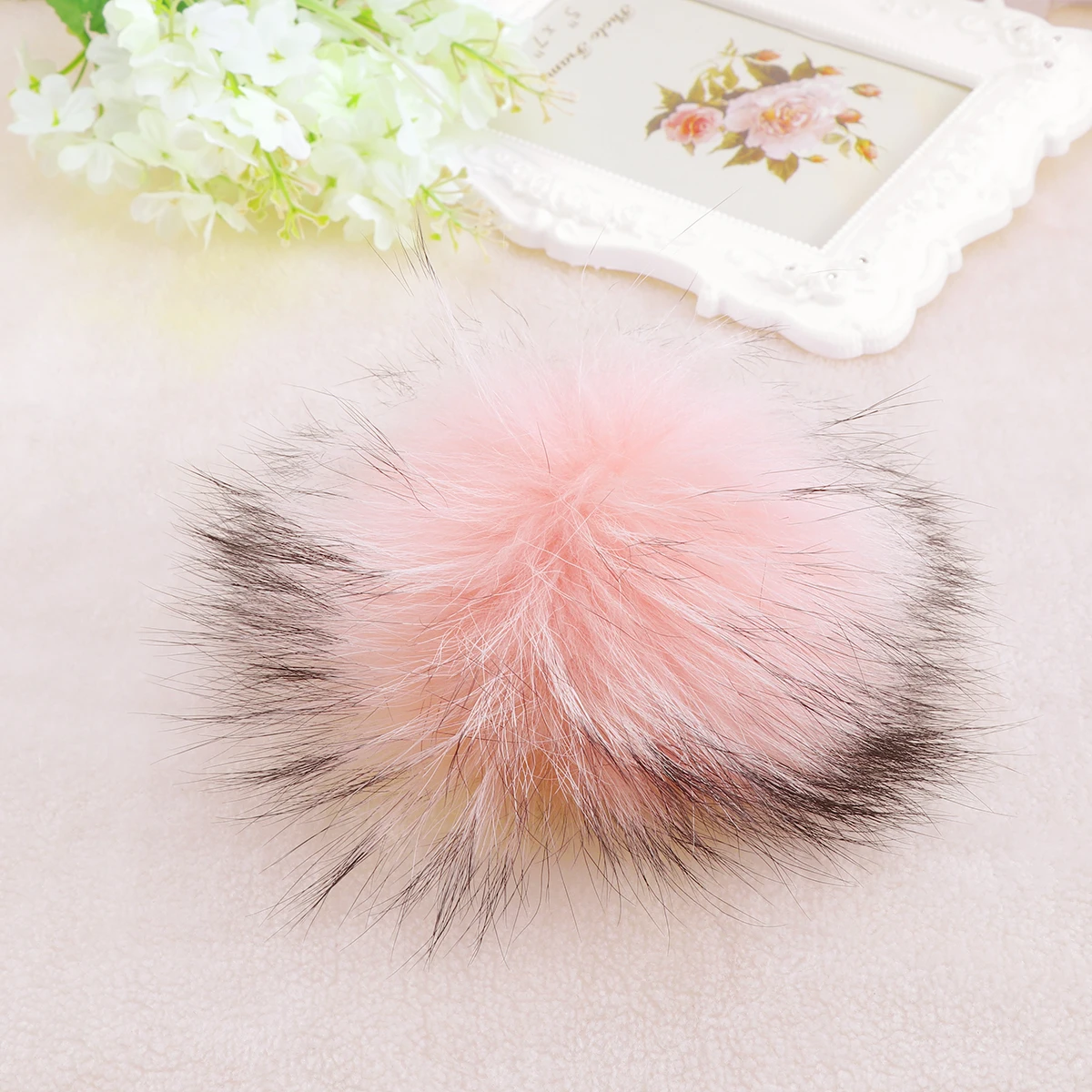 

Pompom Ball For Crafts Artificial Decor Soft Attachable Accessories Hats Scarves Shoes Bags Pink Faux Chuzzle