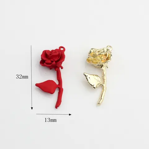 जिंक मिश्र धातु धातु रंग स्प्रे पेंट गुलाब फूल आकर्षण लटकन 6 पीसी / बहुत DIY फैशन बालियां आभूषण बनाने सहायक उपकरण के लिए 10 best sales गुलाब के आकर्षण - №2