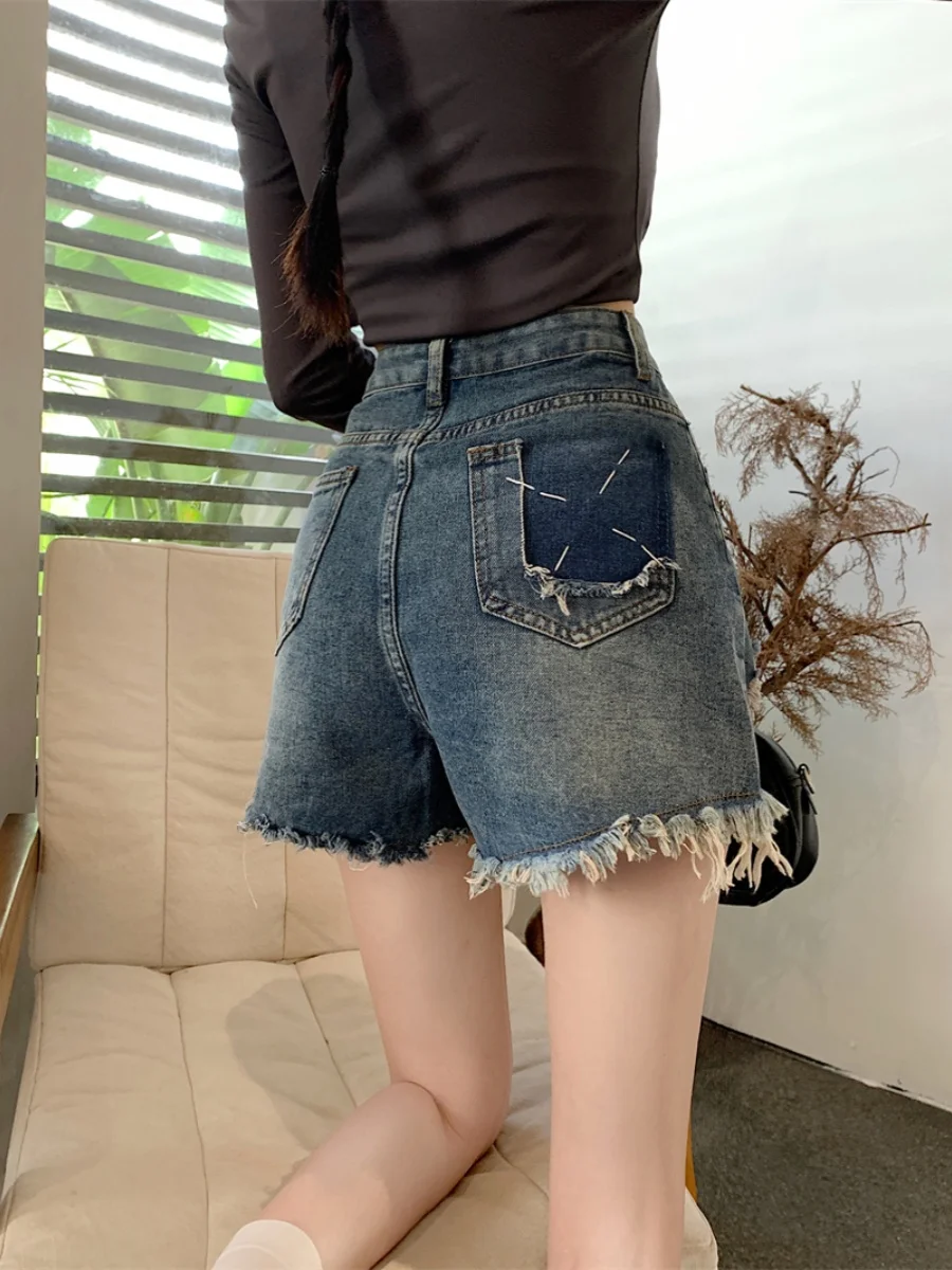 

Spring Autumn High Waist Denim orts Women's plus Size Loose Slimming Hot Pants A-Line Skirts for Young Adults