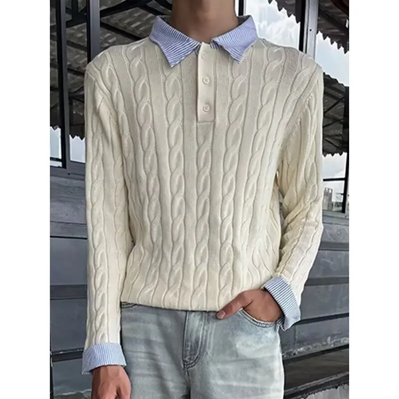 

Повседневный вязаный свитер в американском стиле ретро с v-образным вырезом, мужской цветной открытый кардиган, мягкий полиэстер, зимний длинный свек, модный