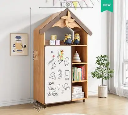 Cartoon bookcase fairy tale house study bedroom storage cabinet E0 environmental protection drawing board whiteboard storage