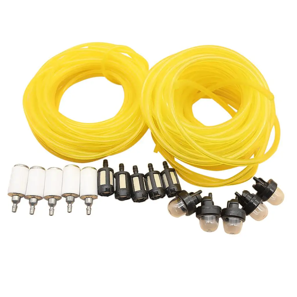 

Replacement Petrol Fuel Line Hose Fuel Filters With Primer Bulb for Chainsaw