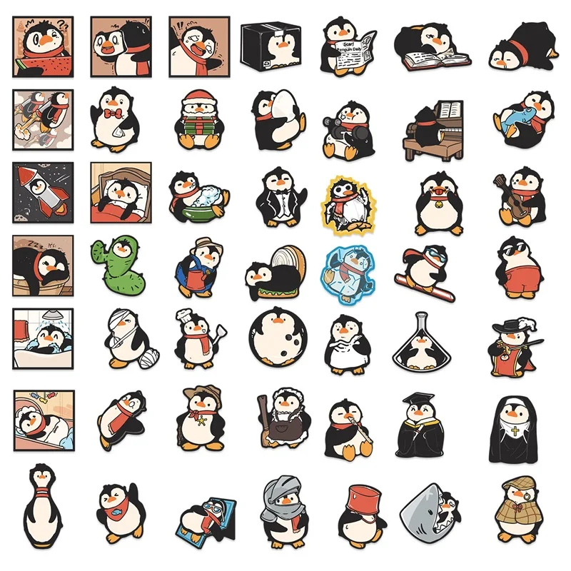 10/30/50PCS Kawaii Penguin PVC Sticker Aesthetic Decoration Scrapbooking Accessories DIY Stationery School Supplies for Kids