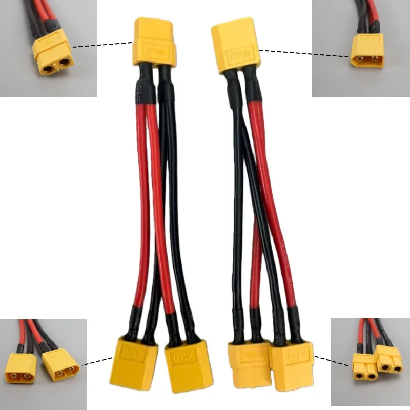 14AWG Silicone Wire XT60 Male/Female Cable 2/3-Way Y Splitter for RC Battery Motor Parallel Connection