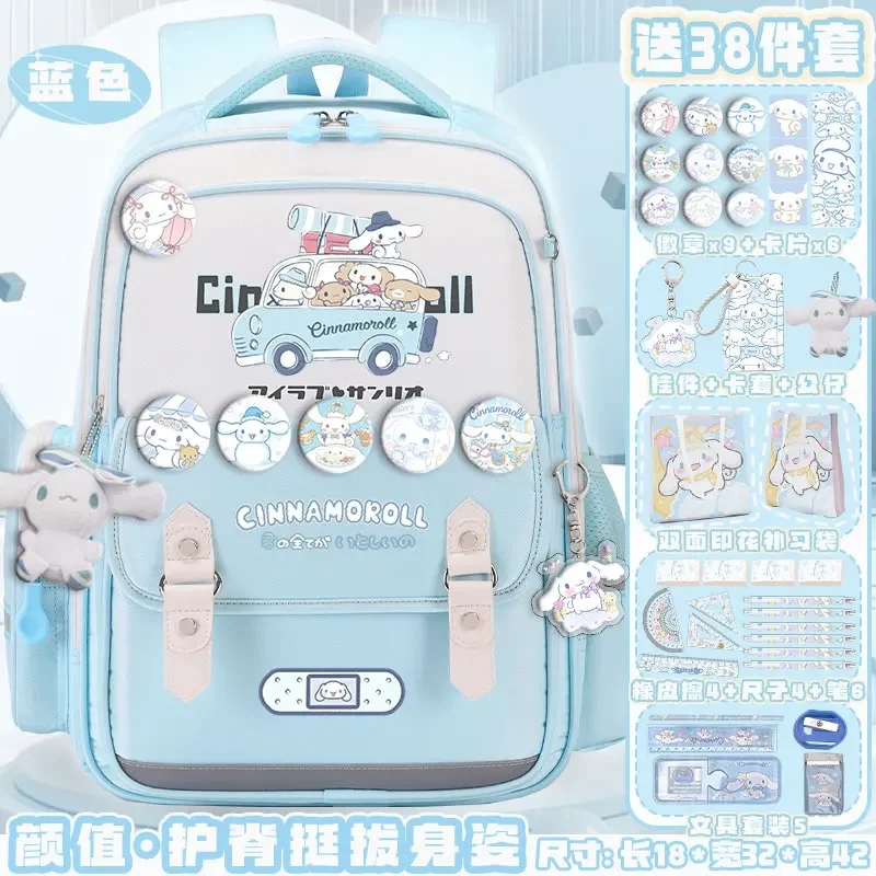 Sanurgente-Cartable pour étudiants, Sac à dos à coussin, Grande capacité, Décontracté, observateur, Initié, Cinnamoroll Babycinnamoroll, Nouveau