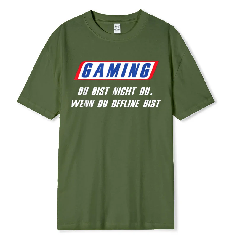 Funny German t Shirt Gaming You Are Not Yourself When You'Re Offline Black Cotton Video Game Lover Gift Idea Casual Retro Tops