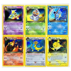 Cartes de collection de jeux animés Charizard 1997 Team Rocket GCC, jouets réédités, objets de collection Hobby, ensemble de 83 pièces