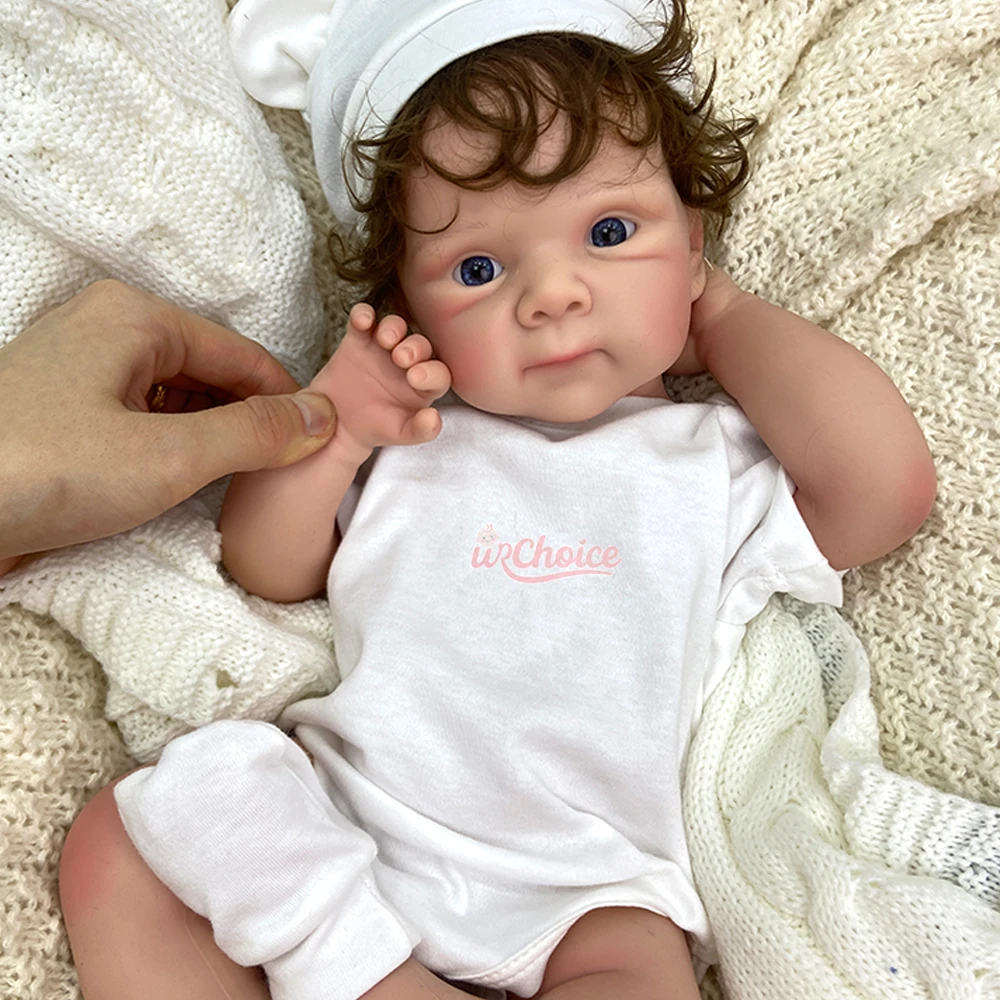 20 polegadas Natal macio silicone renascido bebê menina com cabelo detalhe realista características Lavável bebê presente de férias para amantes de bonecas