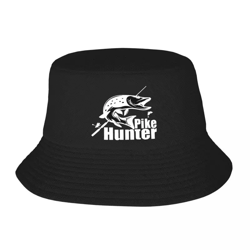 Custom Unisex Pike Hunter Fish Bucket Hat Travel Beach Fishing Fisherman Summer Camping Hat