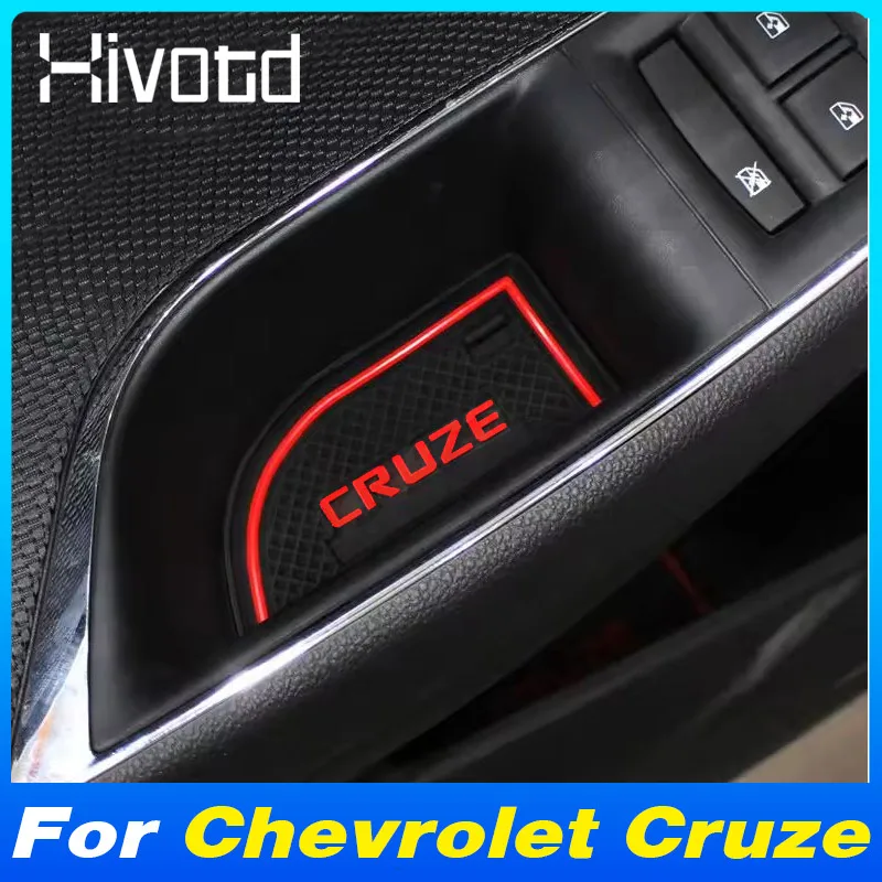 Hivotd For Chevrolet Cruze Car Accessories Anti-Slip Gate Slot Mat Rubber Cup Pads Auto Interior Decoration Stickers 2009-2014