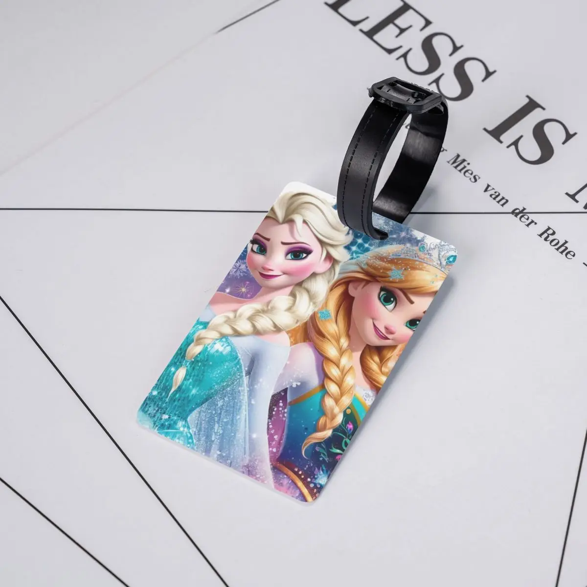 แท็กกระเป๋าการ์ตูน Elsa และ Anna แบบกําหนดเองพร้อมนามบัตรแช่แข็งความเป็นส่วนตัวปกป้าย ID สําหรับกระเป๋าเดินทางกระเป๋าเดินทาง