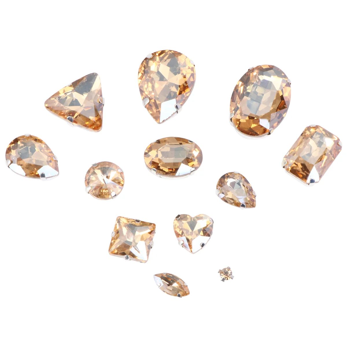 50 Pcs Costume Rhinestones Crystal Claw for Clothes Teardrop Garment Grab Drill
