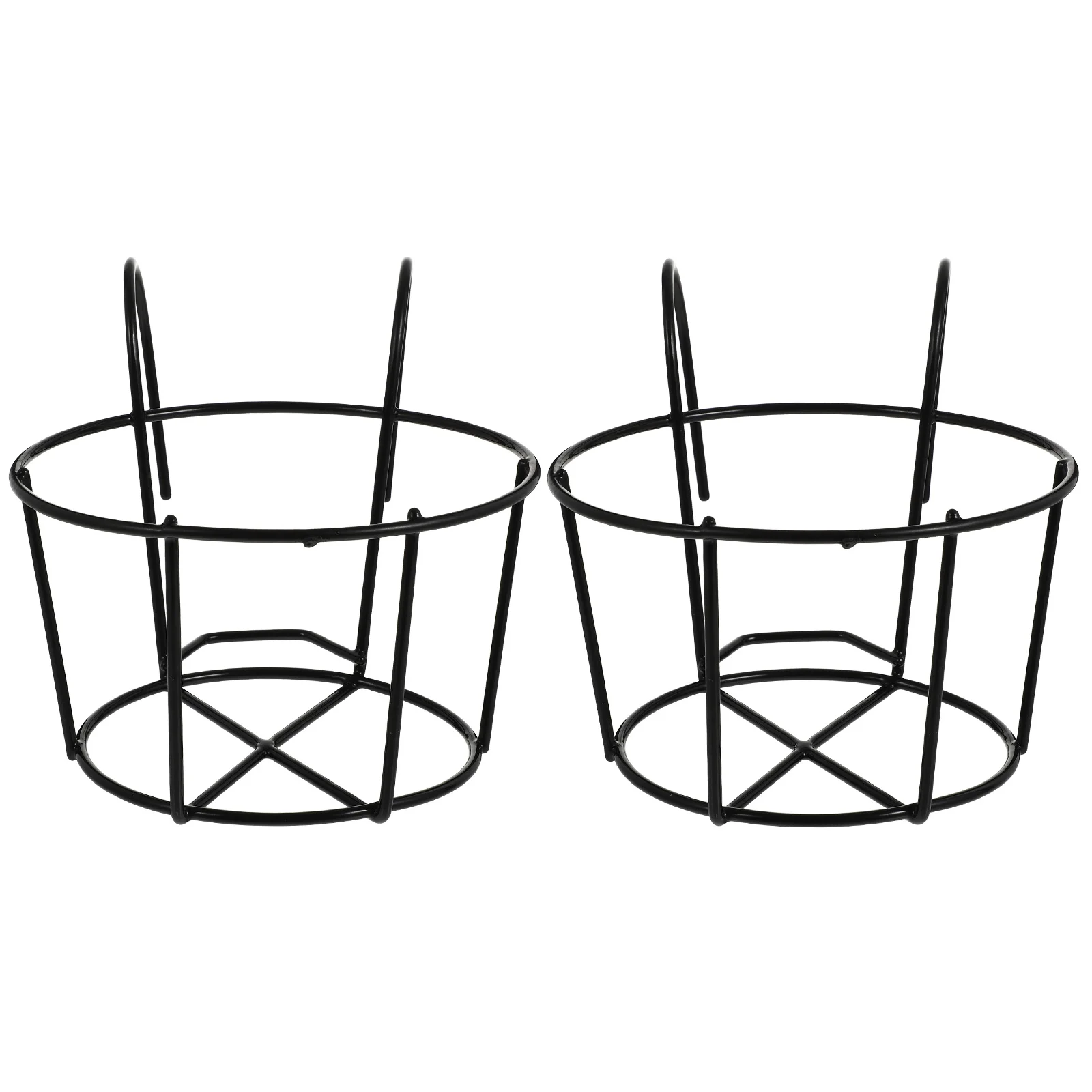 

2 Pcs Hanging Basket Liners Wire Pots for Railings Wall Mounted Vase Plant Stand Hook Bonsai Holder Flowerpot