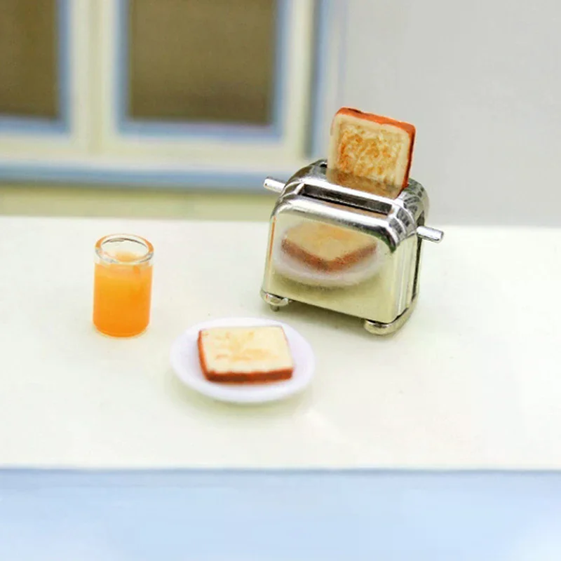 Poppenhuis Mini Broodrooster Met Broodrooster Poppenhuis Creatieve Keuken Ontbijt Broodrooster Leuke Home Decor