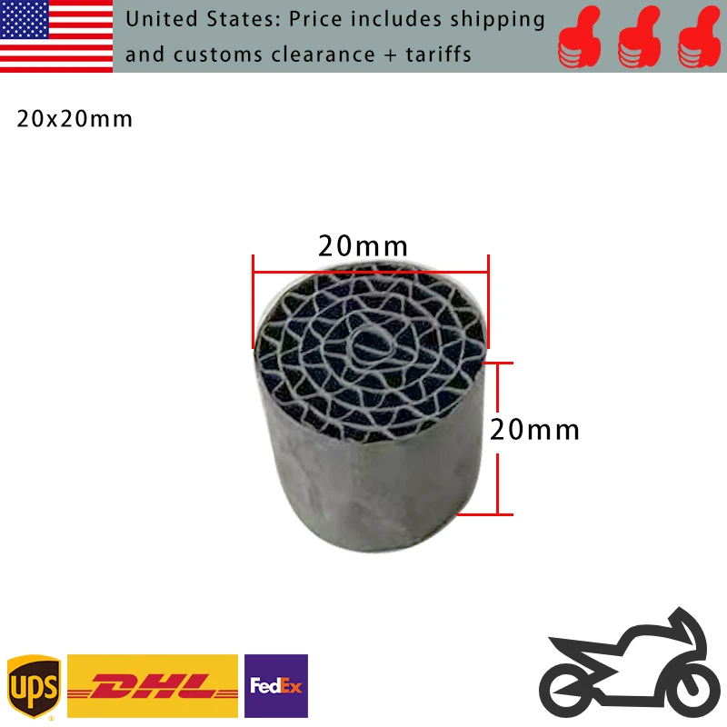 20x20 مللي متر الفولاذ المقاوم للصدأ محفز معدني إدراج ل دراجة نارية العادم الأنابيب العسل الأساسية 100CPSI محفز محول #4
